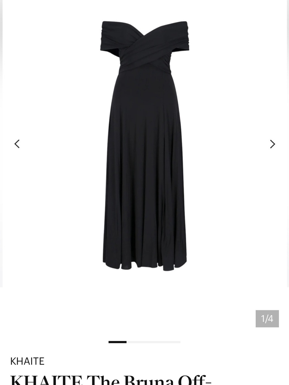 KHAITE size Large Bruna Black Draped Maxi Dress